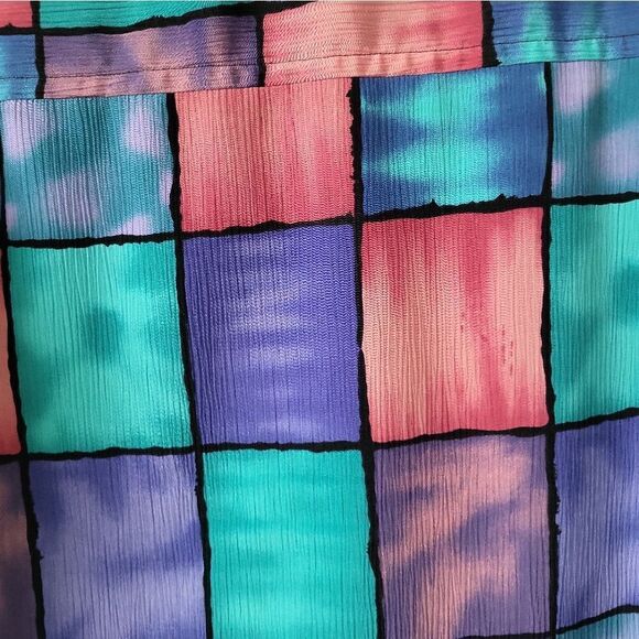 Vintage Coloured Square Short Sleeve Button Down Shirt - Picture 4 of 5